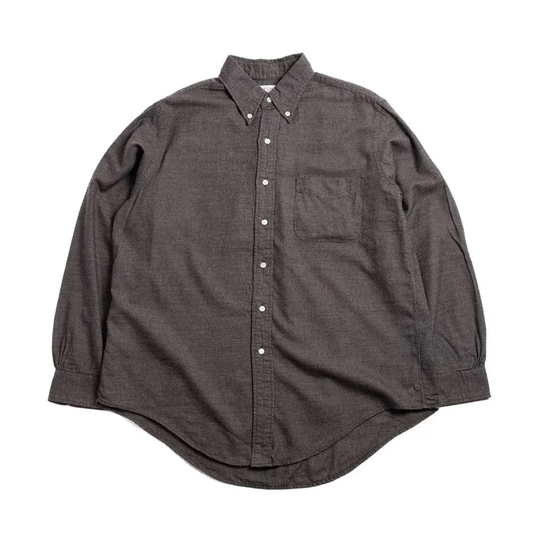 Orslow (8112–60) Button Down Shirt Soft Subtly Brushed Mini Check Front