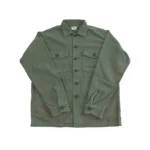 03-8345-77s - 4-Pocket Fatigue Shirt Reverse Sateen - Dark Olive Stone Front