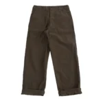 Fatigue Pants Cotton Linen Moleskin Relax Fit - Coffee Brown Front