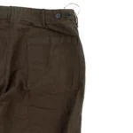 Fatigue Pants Cotton Linen Moleskin Relax Fit Coffee Brown Side View