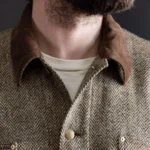 Harris Tweed Relaxed Fit Coverall Jacket - Khaki Front Boy Wearing
