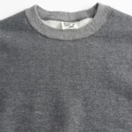 Orslow Relaxed Fit Densely Knit Sweatshirt - Charcoal Gray Front Zoom View