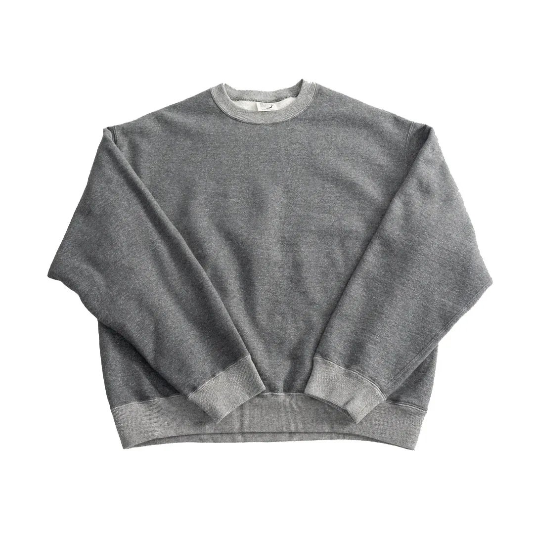Orslow Relaxed Fit Densely Knit Sweatshirt - Charcoal Gray Front