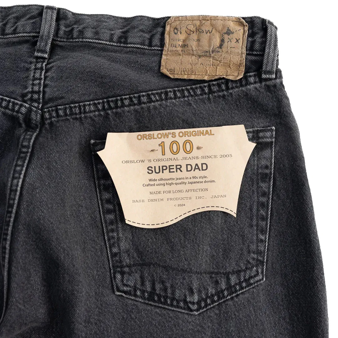 orSlow 100 Super Dad Fit in Black Stone Back Zoom View