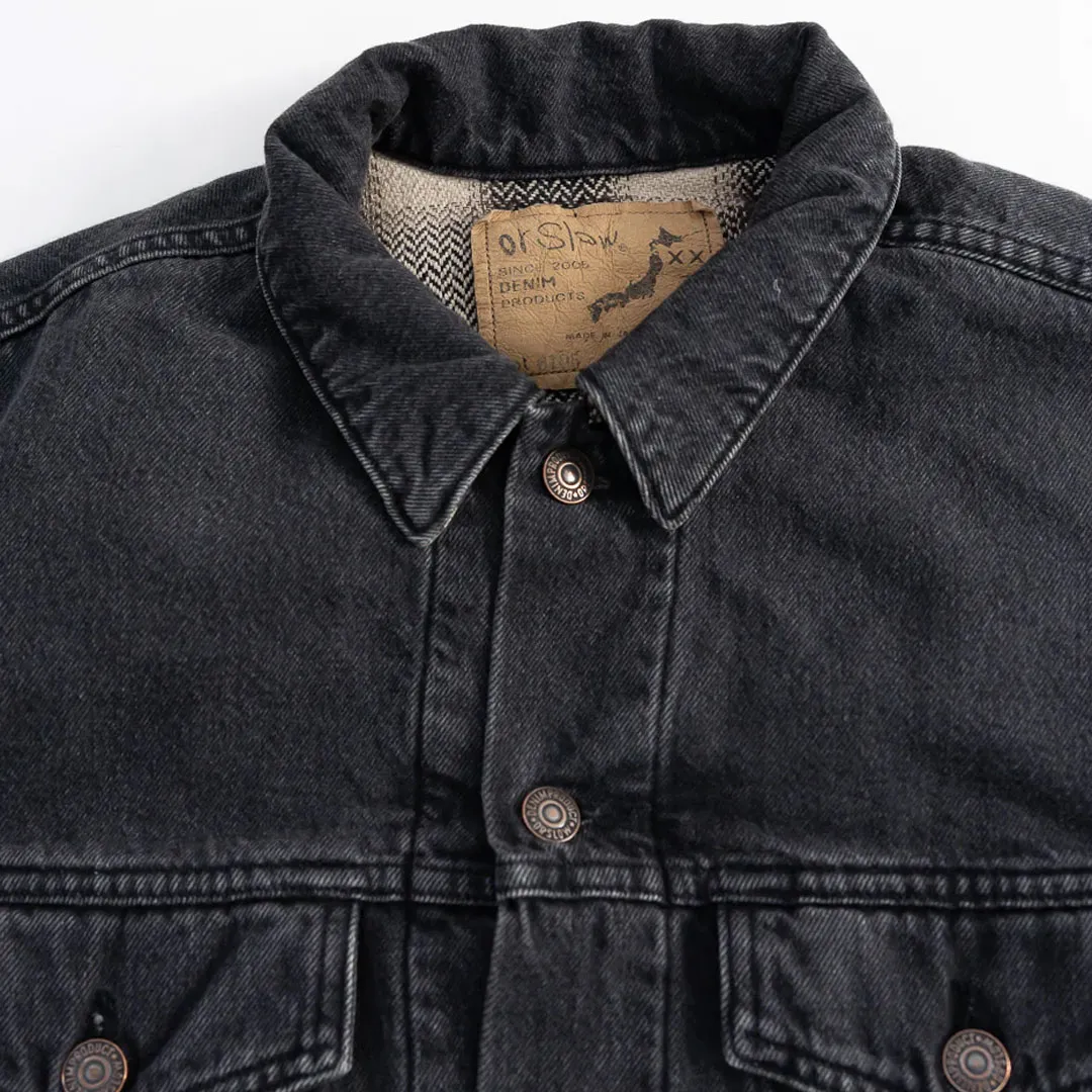 orSlow Type 3 Denim Jacket in stonewashed black Front Zoom View