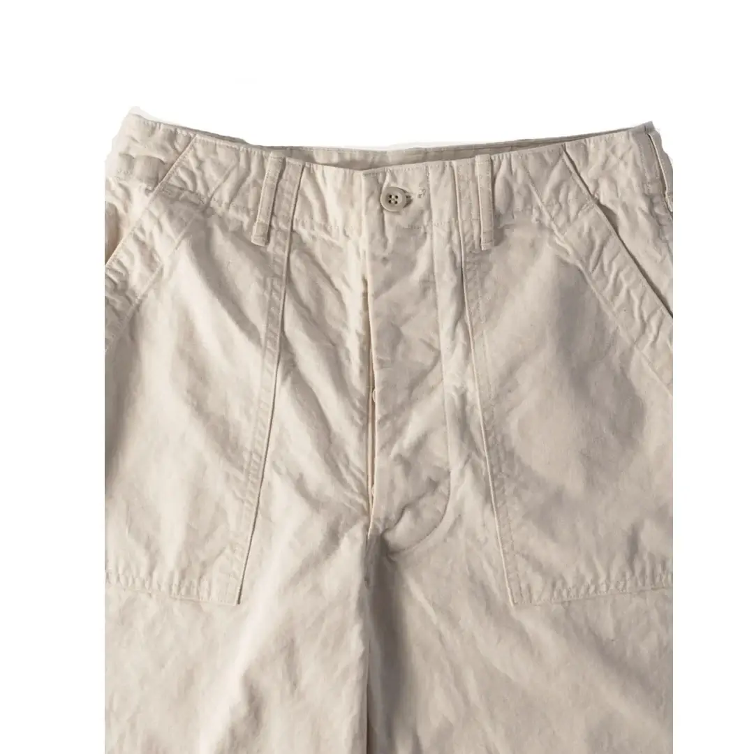 Orslow Summer Fatigue Pants Ecru Front Zoom