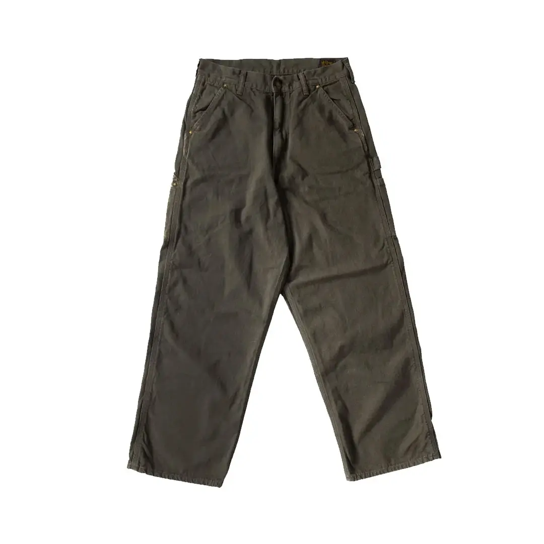 orSlow Dad's Fit Oxford Painter Pants - Army Green Front