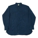 orSlow Linen Poplin Check Work Shirt - Indigo Front