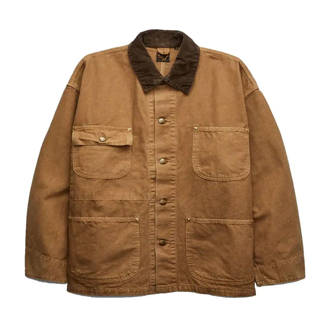 orSlow Relaxed Fit Canvas Coverall in Brown Front