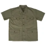 orSlow Utility Short Sleeve Shirt Jacket Olive Front