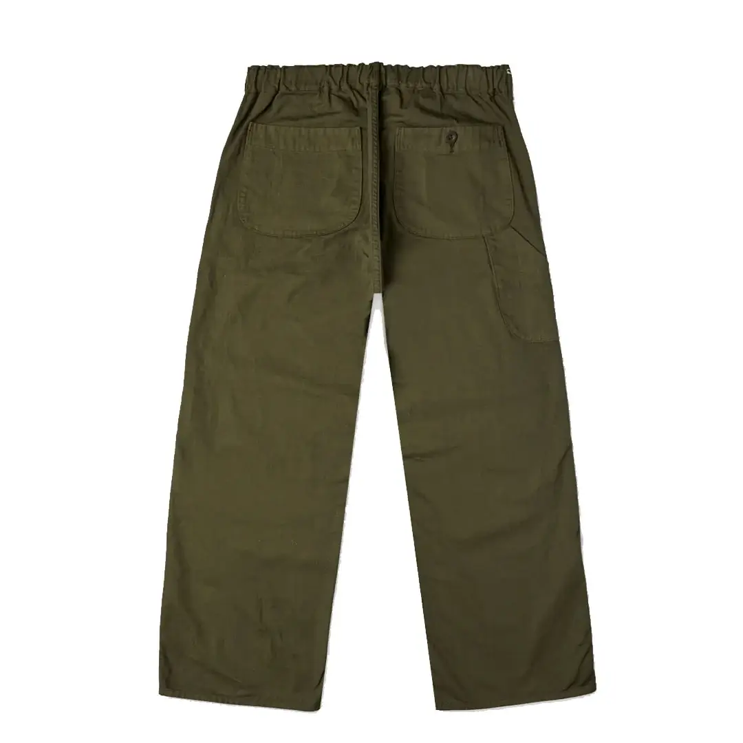 orSlow Wide Fit French Work Pants Army Green Back