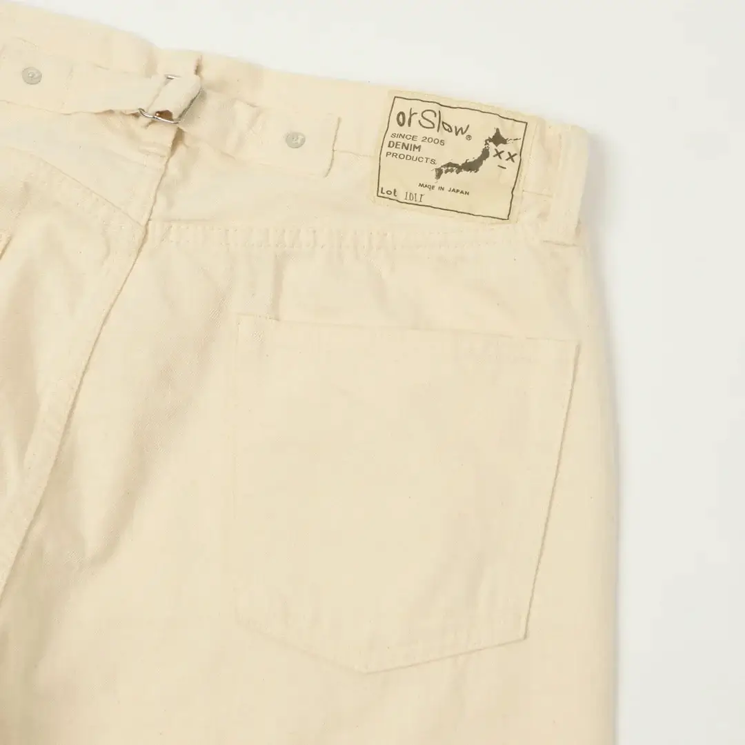 orSlow Grandad's Cinch Back Regular Straight Jean - Ecru Side