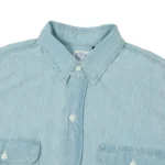 orSlow Short Sleeve Chambray Work Shirt - Front Upper