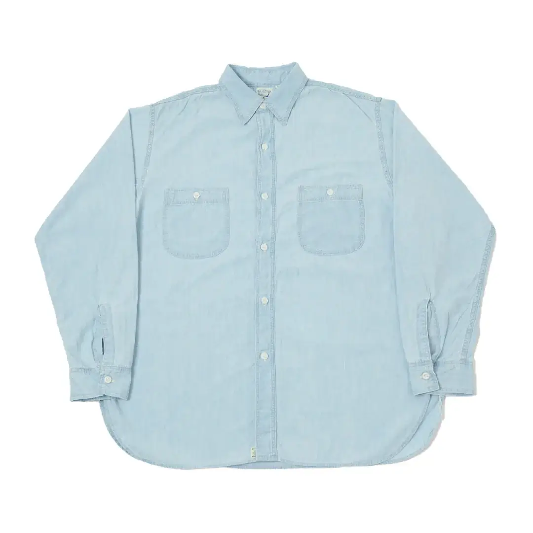 orSlow Vintage Chambray Work Shirt - Sky Blue Front
