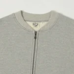 orSlow Zip Through Heavyweight Sweatshirt - Heather Grey Front Zip