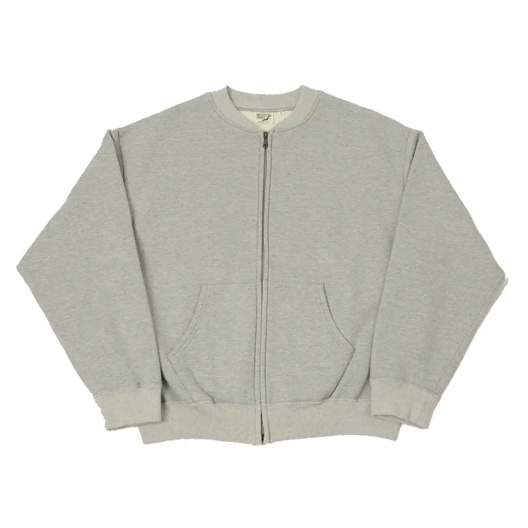 orSlow Zip Through Heavyweight Sweatshirt - Heather Grey Front